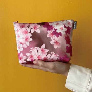 【訂製】大化妝包_亮面緞布款/印花/花布/收納包