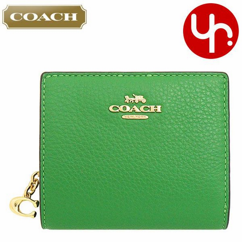 COACH コーチ　スナップ折財布　グリーン　新品　アウトレット