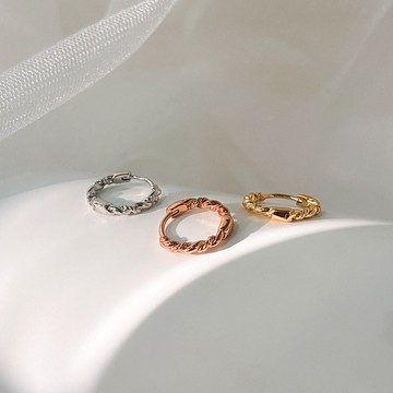 百搭款【 小麻花 】s925純銀 易扣式耳環 || 獨家開版