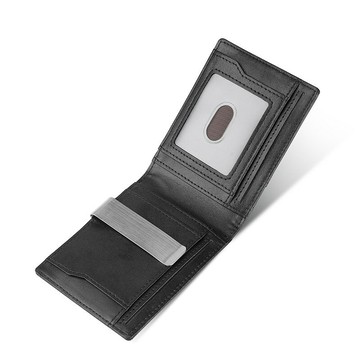 【台灣公司貨/免運】零錢包 錢包 男士零錢包 女士零錢包 真皮錢包男士短款RFID防磁防盜刷歐美金屬美金夾wallet