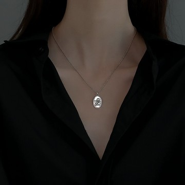 925純銀泰銀守護天使項鏈女2021年新款潮小眾簡約冷淡風2022夏季