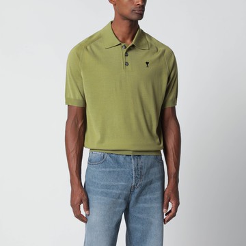 Ami De Coeur matcha green wool polo shirt