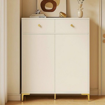 免運附發票  意式簡約實木奶油風鞋櫃家用門口落地走廊玄關櫃入戶門口鞋櫃