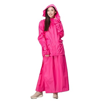 DongShen 東伸 裙襬搖搖女仕型套裝雨衣 防曬防水 輕盈速乾  桃色  2XL