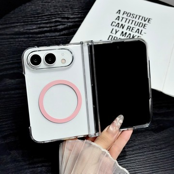 中軸全包保護 透明磁吸殼 PC硬殼 蘋果折疊手機殼 適用於 iPhone Duo 防摔殼