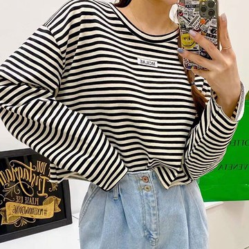 ANNAS 正韓 條紋 長袖 棉T 上衣 韓國alkong代購