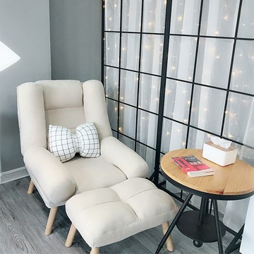 懶人沙發榻榻米日式臥室單人沙發椅餵奶可摺疊多功能午休靠背躺椅