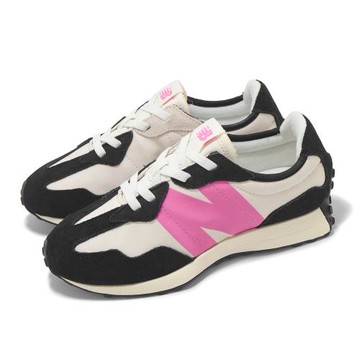 New Balance 童鞋 327 寬楦 中童 小朋友 休閒鞋 黑 粉紅 復古 NB PH327VL-W