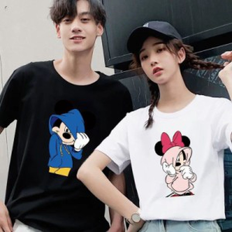 ディズニー ペアルック Tシャツ 半袖 ミッキー ミニー ディズニー ２色展開 カットソー レディース メンズ バレンタインデー お揃い 通販 Lineポイント最大10 0 Get Lineショッピング