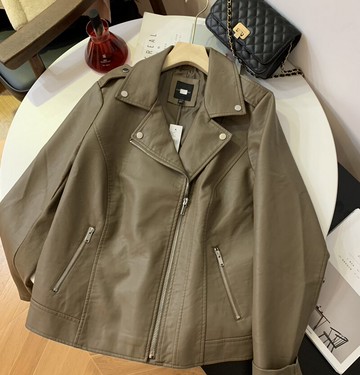 公司單好貨 短款小皮衣外套女M-43韓版寬松機車帥氣PU皮夾克上衣