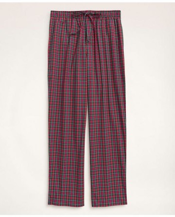 Brooks Brothers Men's Cotton Broadcloth Tartan Lounge Pants | Red | Size Large