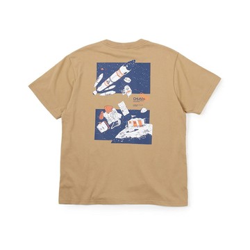 【CHUMS】CHUMS Moon Camp Site T-Shirt 短袖上衣 男 淺棕色-CH012363B001