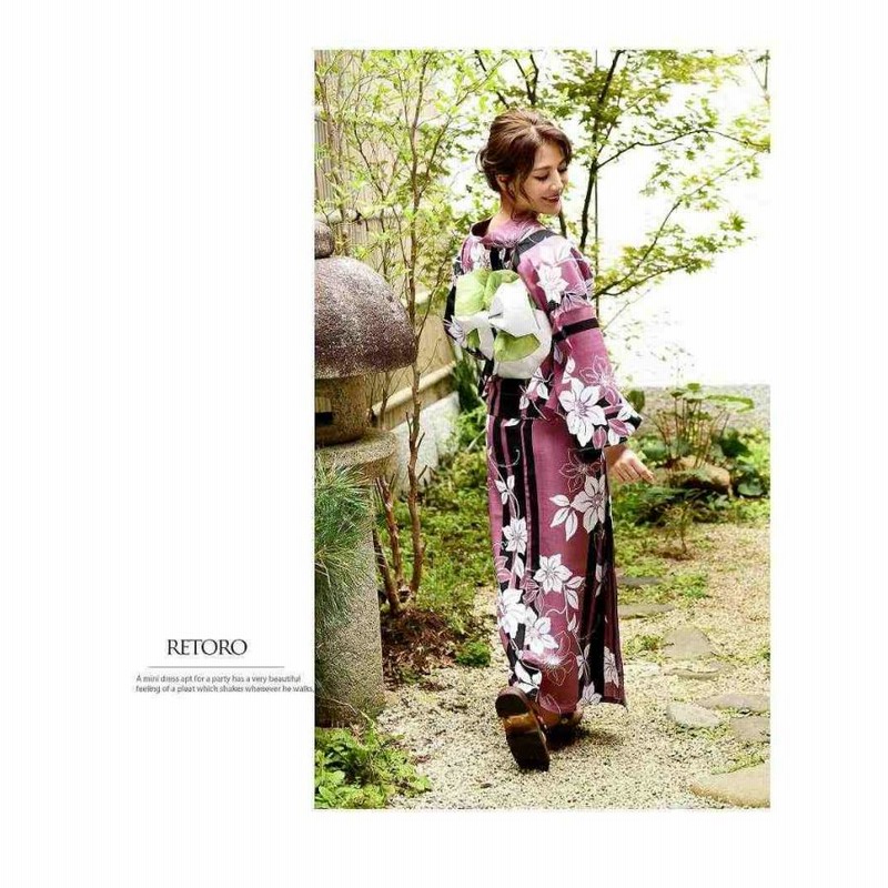 浴衣 セット レディース ゆかた 帯 下駄 キャバ Ryuyu ピンク 花
