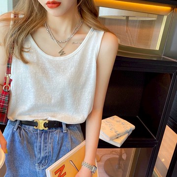 吊帶背心 女款夏寬松外穿遮副乳內搭白色無袖t恤 打底棉麻上衣【不二雜貨】