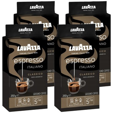 LAVAZZA 義大利經典濃縮咖啡粉  250g  4個  摩卡壺 滴濾式咖啡機 法壓壺（中細研磨）