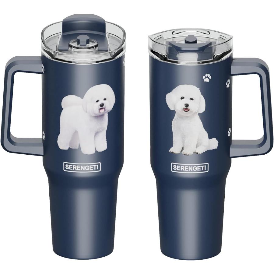 SERENGETI 40 Oz Ultimate Tumbler with Handle and Straw Vacuum Insulated Tumbler with Straw and Lid Stainless Steel Travel Mug for Pet Lovers