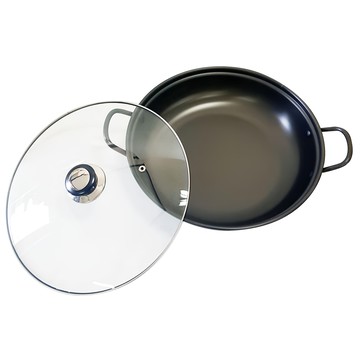 home 硬質雙柄湯鍋 20cm  黑色  1個