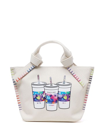 BAPY BY *A BATHING APE® - contrast-stitch printed tote bag - women - Cotton - One Size - White