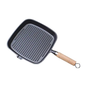 無塗層鑄鐵牛排煎鍋  鐵原木材質  1個  23cm