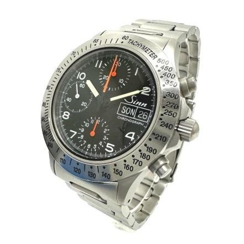 Sinn ジン 256.ST クロノグラフ デイデイト 自動巻き 腕時計 SS シルバー メンズ【中古】 | LINEブランドカタログ