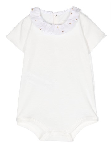 TEDDY & MINOU - bee-print ruffle-collar cotton shorties - kids - Cotton - 12 mth - White