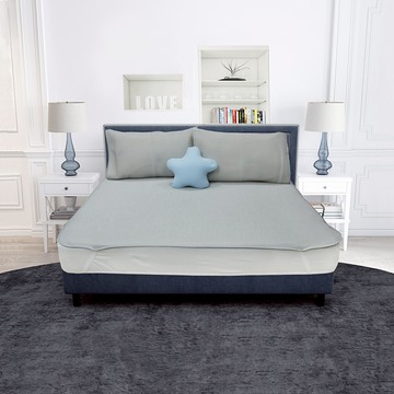 【多利寶寢具】INDIAN 簡約條紋涼感紗冰晶COOL涼墊-單人-灰