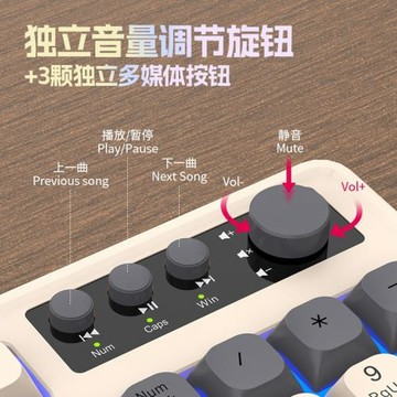 鍵盤鼠標有線套裝游戲電競筆記本電腦USB辦公家用發光時尚懸浮鍵