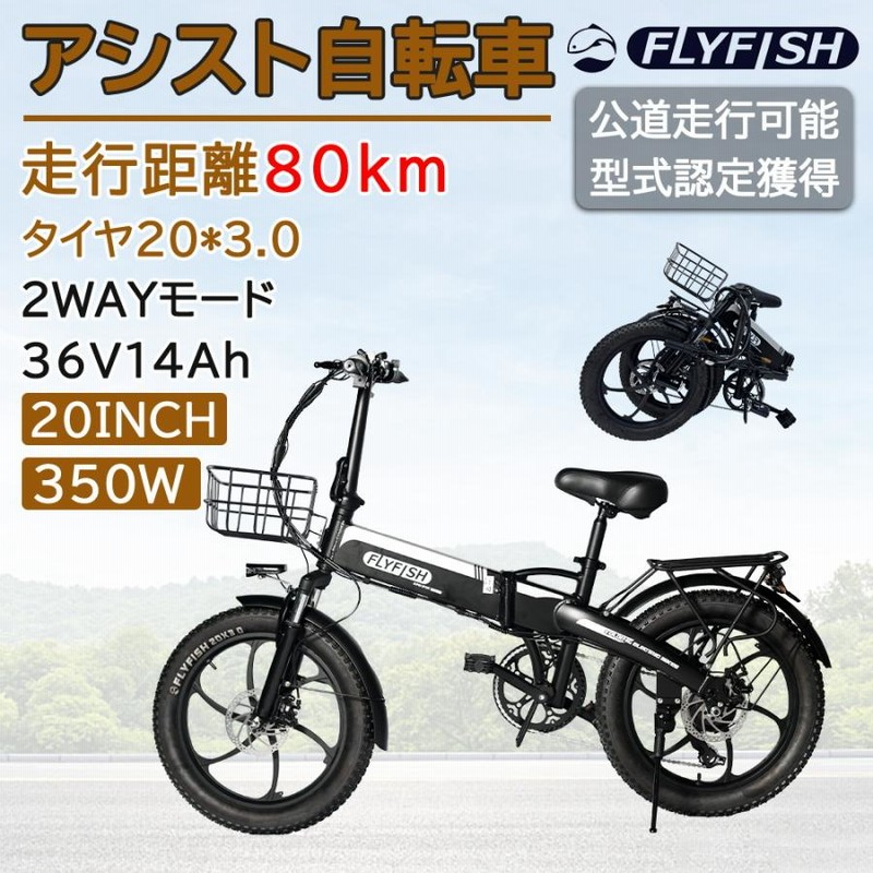 flyfish 電動アシスト自転車 20インチ 36V14Ah 手軽