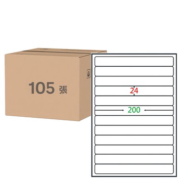 鶴屋 A4三用電腦標籤 81號 B24200 200 x 24mm  12格  105張