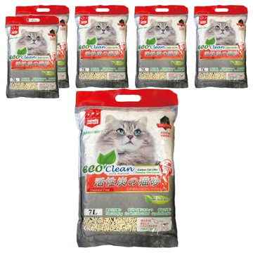 ECO Clean 豆腐貓砂 活性碳 7L 強效結塊 快速吸收 除臭  6袋
