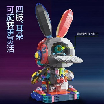 台灣出貨｜免運✨拼裝積木  【星涯優品】朋克機械酷兔國潮手辦擺件兒童益智拼裝積木玩具生日禮物 兼容積木