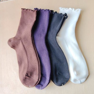 外貿出口日本女襪雙針花邊松口襪老人襪不勒腿孕婦襪鎖邊月子襪