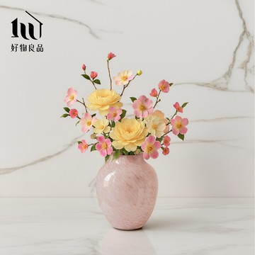 【好物良品】高質感繽紛手工藝術紋理漸變染色玻璃花瓶