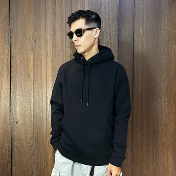 美國百分百【全新真品】Burberry 連帽上衣 棉質 刷毛 帽T 長袖 上衣 logo 歐洲精品 黑色 CP39