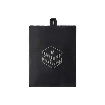 MUJI 再生尼龍可壓縮收納袋/M.黑