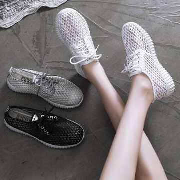 女網鞋春夏季鏤空網眼透氣布鞋2023新款休閑百搭媽媽平底運動單鞋
