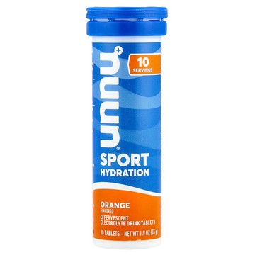 Nuun, 運動補水，泡騰電解質飲品片，橙味，10 片