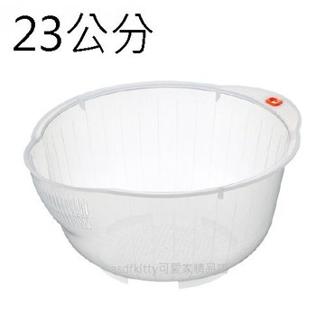 asdfkitty*日本製 INOMATA 透明洗米盆/快速洗米神器-23公分-3到5杯用-瀝水籃/濾水籃