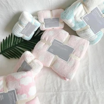 云朵印花圓點浴巾毛巾干發巾加厚套裝公司年會禮品伴手禮周歲回禮