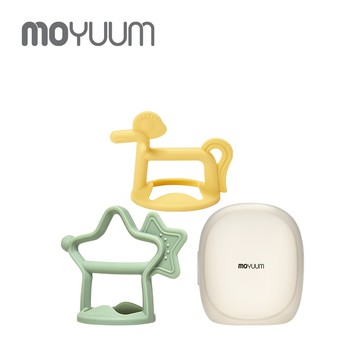 韓國 MOYUUM - 白金矽膠手環固齒器禮盒-星馬款-薄荷綠+檸檬黃