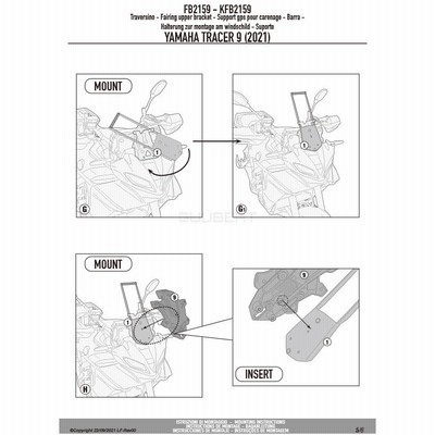 GIVI FB2159 フェアリングアッパーブラケット／YAMAHA TRACER 9