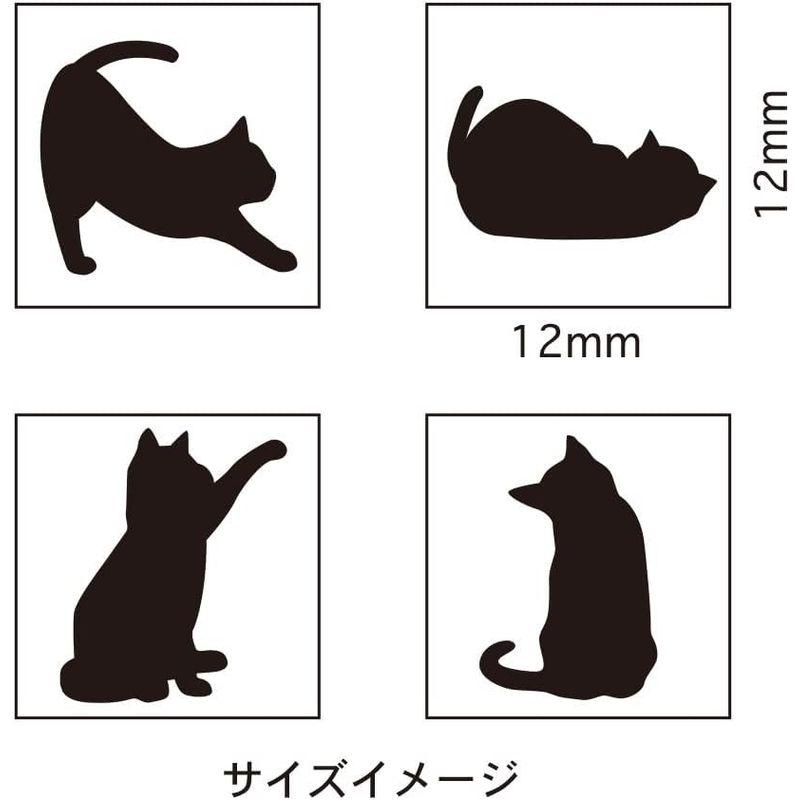 黒猫 グッズ 雑貨 猫 文房具 可愛い スタンプ ネコ おしゃれ はんこ 木製 ゴム印 54個 セット プレゼント かわいい 日本製