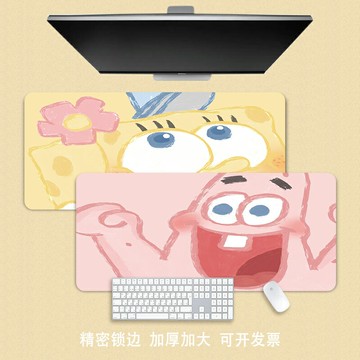 超大滑鼠墊桌墊 海綿寶寶滑鼠墊超大派大星動漫卡通二次元可愛辦公電腦鍵盤書桌墊