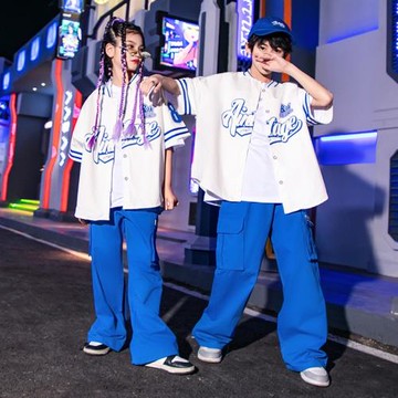 街舞兒童潮服棒球服外套夏套裝hiphop男童嘻哈炸街爵士舞女演出服