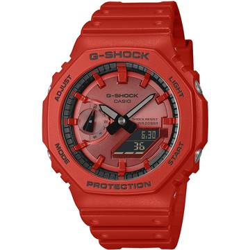 CASIO G-SHOCK 絕對強悍經典鮮紅八角造型計時錶/GA-2100RRB-4A