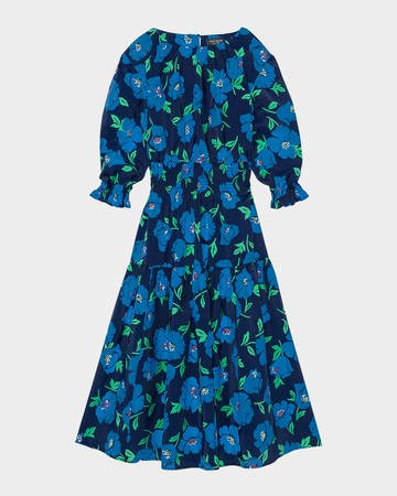 springtime blooms floral-print midi dress