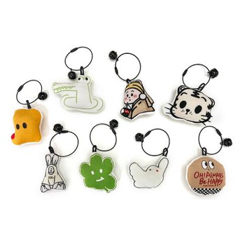 原創ins卡通布藝汽車鑰匙扣女可愛包包掛飾背包書包掛件公仔配飾