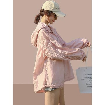 防曬衣女士2025夏新款寬松大碼連帽透氣薄款防曬服外套中長款開衫