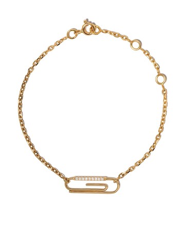 Aurelie Bidermann - 18kt yellow gold Paper clip diamond bracelet - women - Diamond/18kt Yellow Gold - One Size
