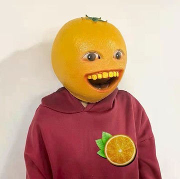 【NOFUN 整人玩具】 NOFUN  搞笑頭套 搞怪爆款表演道具 - 傻眼橘子頭套